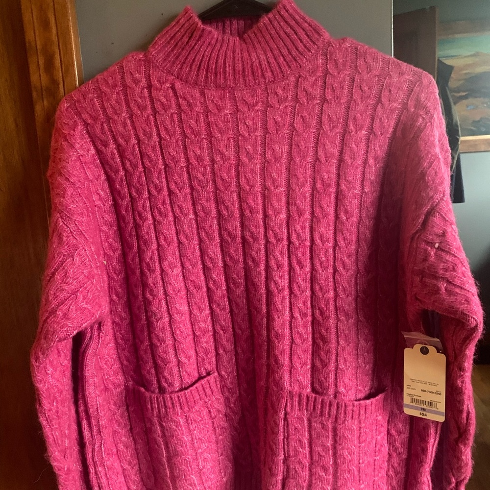 Raspberry acrylic soft sweater